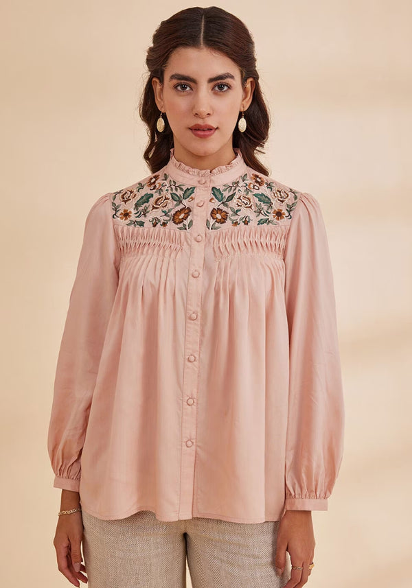 Women's Embroidered Cotton Tunic Shirt