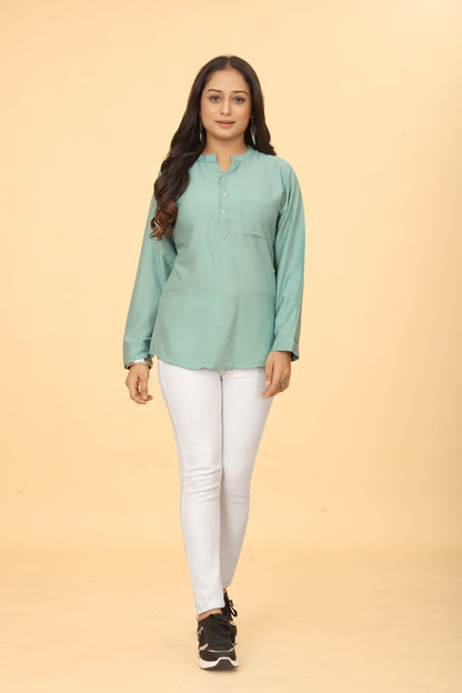 Casual Wear Stylish Green Tunic