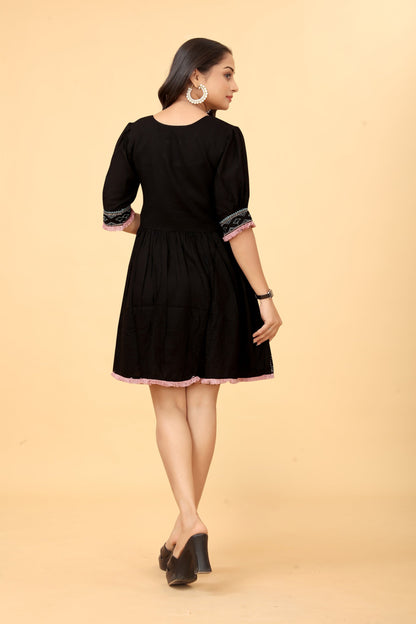 Cotton Fit And Flare Dress Tunic