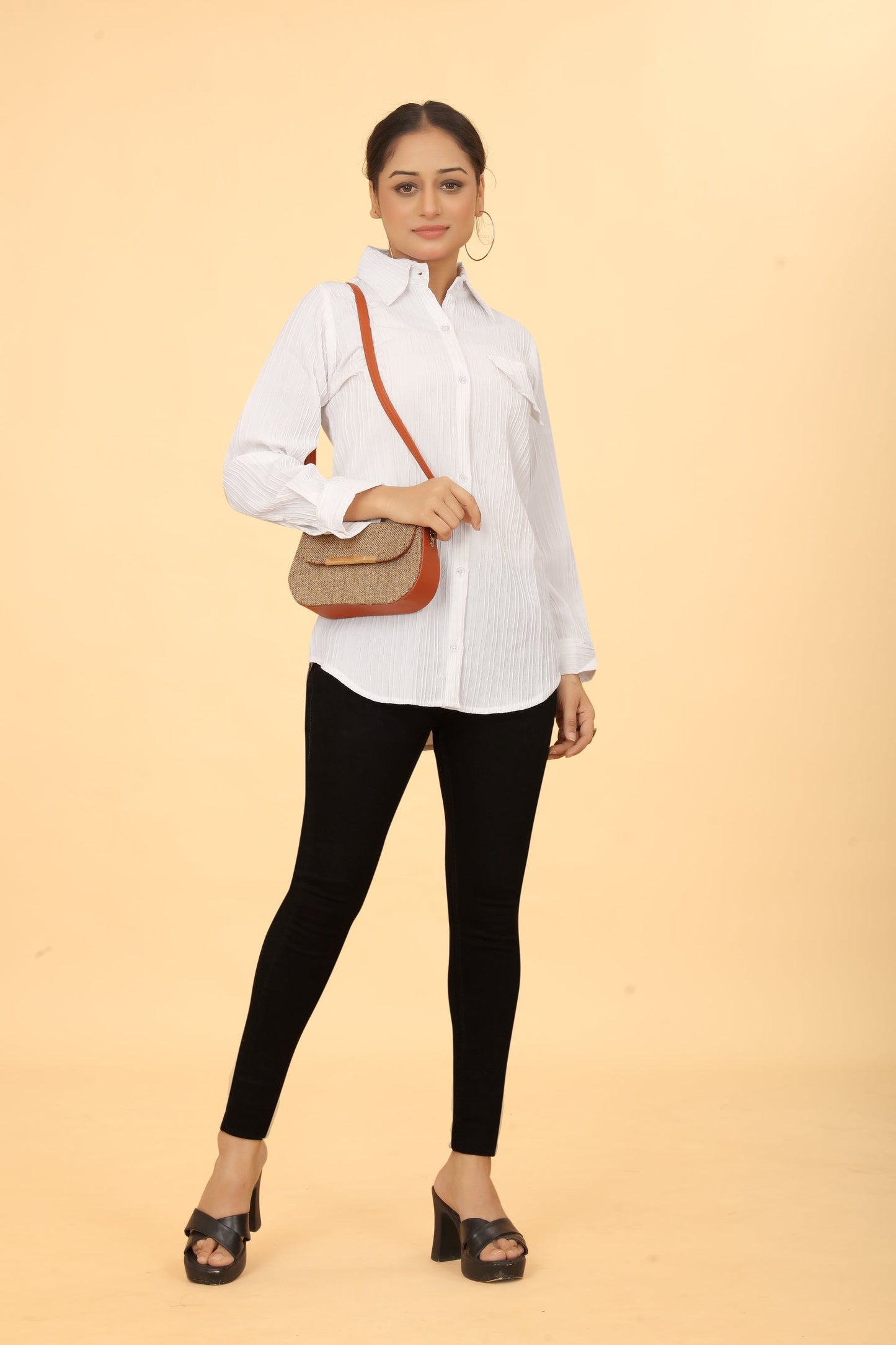 Women's Button Down Collar Neck Top